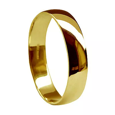 5mm 18ct Yellow Gold D Shape Wedding Rings Profile Bands 750 UK Hallmarked NEW • £321.59