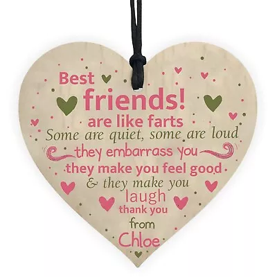 £2.95 • Buy Personalised Friendship Gifts Friends Are Like Farts Funny Wooden Heart Sign UK