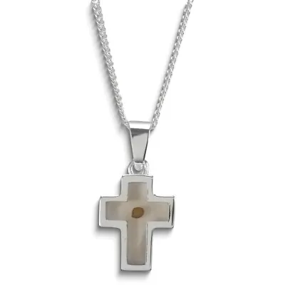 Silver-plated Mustard Seed Faith Acrylic Cross 18 Inch Necklace On Poem Card • $46.95