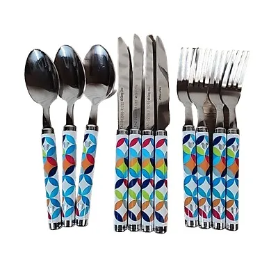 Disney Store Summer Fun Mickey Mouse 11pc Flatware Spoon Fork Knife Silverware • $24