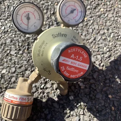 Saffire A-1.5 25 Bar Service Two Gauge Acetylene With Flashback Regulator • £45