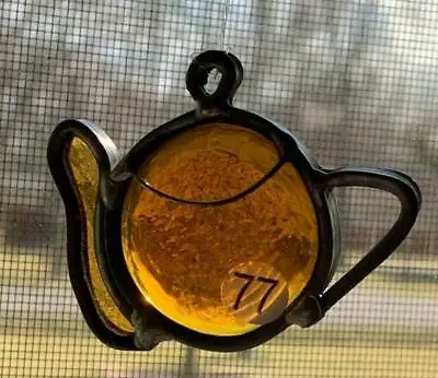 Stained Glass Sun Catcher Teapot Handmade Amber Glass Nugget • £17.35