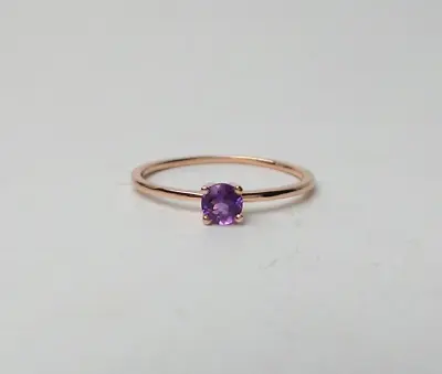 Natural Amethyst Gemstone Stacking Ring 925 Sterling Silver Minimalist Jewelry • $36