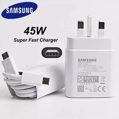 Genuine 45W Type C Fast Charger Plug PD Plug Cable For Samsung Galaxy S23 S22 S2 • £3.79