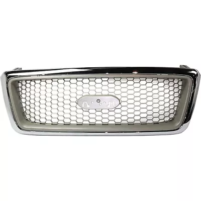 Grille For 2004-2008 Ford F-150 Chrome Shell W/ Beige Insert Plastic • $91.71