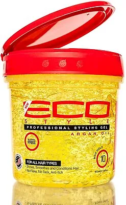 Eco Style Professional Styling Gel Argan Oil Maximum Hold Alcohol Free 473ml • £6.49