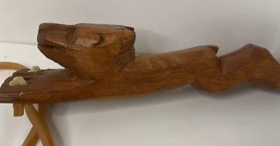 Vintage Hand Carved Wood Slingshot Bear Outdoor Hunting Boys Gift Collectable • $19.20