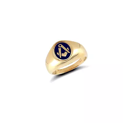 9ct Gold Hallmarked Blue Enamel Oval Swivel Masonic Ring • £521.40