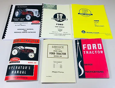 Lot 6 Ford 8N Tractor Manuals Shop Operators Parts Catalog Service Repair Owner • $40