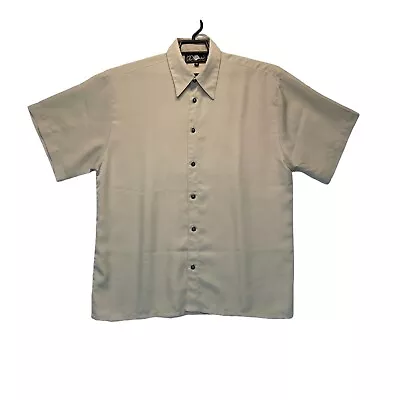 Donaldo Mens M Western Wear Button Up Shirt Tan W/ Embroidered Horseshoe & Horse • $14.99