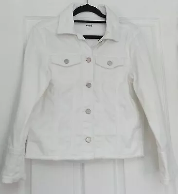 Seed Heritage Womens White Frayed Denim Jacket Size 8 • $23.90