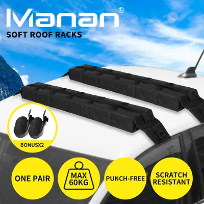 $41.99 • Buy Manan Car Roof Soft Racks Kayak Surfboard Canoe Top Carrier 2PCS Removable