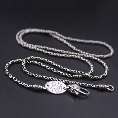 Sterling Silver Chain 925 Men Necklace Vintage Jewelry Thin Rope Chain 24inchL • $35.71