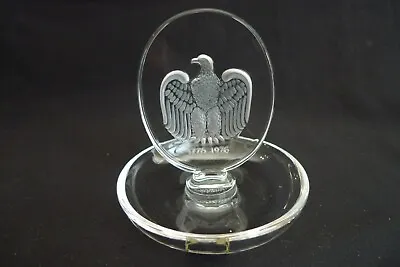 Vintage Art Glass Crystal Lalique Bi-centenial 1976 Eagle Jewelry Holder Dish  • $69