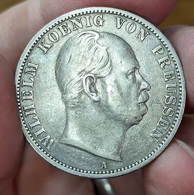 1867-A German States 1 Thaler Silver Coin - #B239 • $60