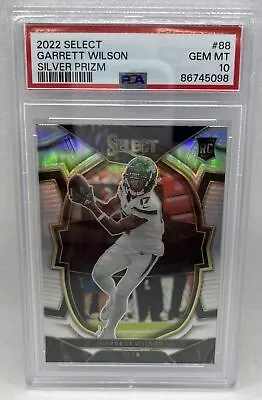 2022 Panini Select Garrett Wilson Silver Holo Prizm Rookie RC #88 PSA 10 GEM MT • $49.99