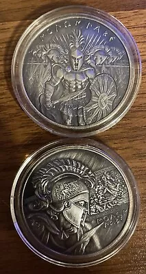 (2) Intaglio Mint 1 Oz Molon Labe Spartan High Relief Antiqued Silver Rounds • $99.90