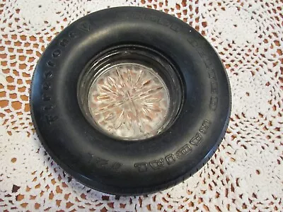 Vtg Firestone Steel Belted Radial 721 Advertising Tire Ashtray W/glass Insert • $4.99