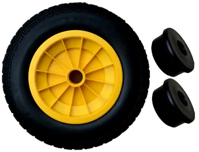 3.50/4.00-8 Yellow Solid 14  Puncture Proof Launching Trolley Wheel 1/2  Bore • £15.95
