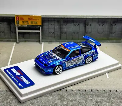 CR MT 1:64 JDM Blue Silvia S13 180SX Drift Sports Model Diecast Metal Car • $56.99