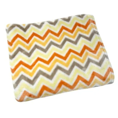 Little Miracles Security Baby Blanket Chevron Yellow Orange White Plush Zig Zag • $31.99