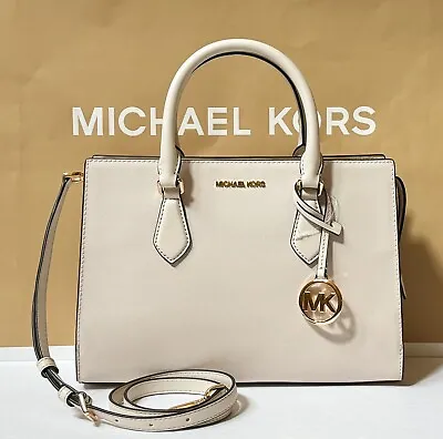 Michael Kors  Sheila Medium Center Zip Satchel Shoulder Bag Light Cream • $123.80