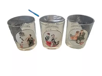 Norman Rockwell Set Of (3-) Saturday Evening Post- Whiskey Drinking Glasses • $15