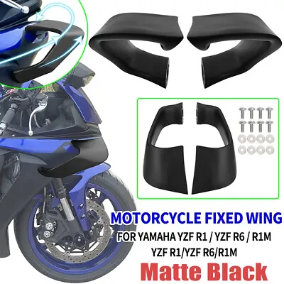 Winglets Fixed Wind Wing Spoiler Fairing ABS For YAMAHA YZF R1 YZF R1M 2015-2022 • $181.72