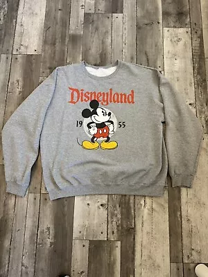 Vintage Mickey Mouse Disneyland Vtg Sweatshirt Crew Gray Pullover 90’s XL • $23.74
