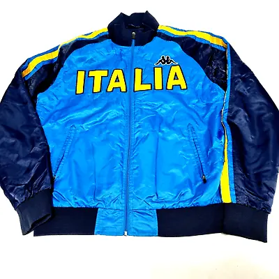 Kappa Italia Puffer Jacket Size XL Full Zip Blue Long Sleeve Zipped Pockets • $239.20