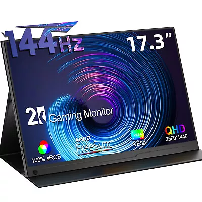 2K 144Hz Portable Monitor 17.3  2560x1440 Portable Gaming Monitor Travel Monitor • $299.99