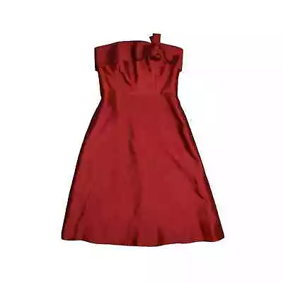 ERIN FETHERSTON NEW $295 Strapless Red Bow Katie Fit & Flare Dress Size 10 • $79.99