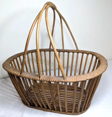 £40 • Buy Vintage Round Quality Hand Made Wicker Shopping Basket Egg Collect Retro Cottage