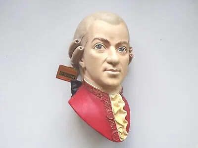 £55 • Buy BOSSONS MOZART Musician VINTAGE CHALKWARE HEAD WALL PLAQUE With TAG