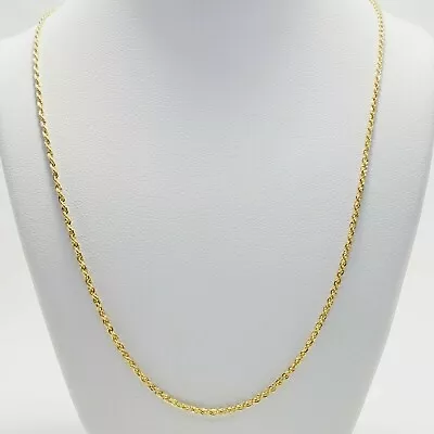 10K Yellow Gold 1.5mm Diamond Cut Rope Chain Pendant Necklace Mens Women 16 -26  • $89.97