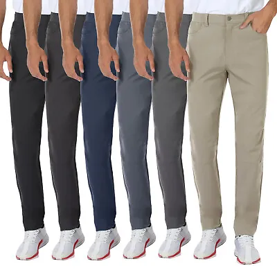 Men's Dress Pants Slim Fit Stretch Waterproof 5 Pockets Golf Chino Work Trousers • $17.99