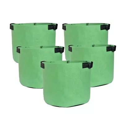 5-Pack Green Grow Bags Aeration Fabric Planter Root Growing Pots W/Handles • $9.95