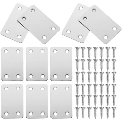  10pcs Mending Plate Iron Cabinet Corner Brace Straight Bracket Wall Bracket • £10.19