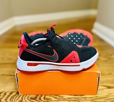 Men’s Nike Air PG 4 Paul George Black Red White Sneakers  CD5079-003 Size 10 US • $16.50