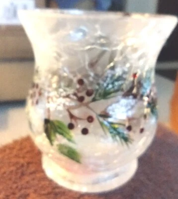 $13.95 • Buy Yankee Candle Crackled Frosted Pine Votive Candle Holder