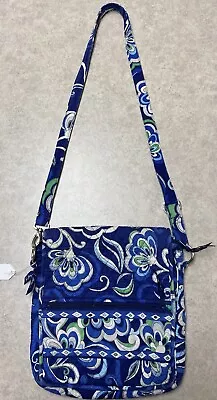 VERA BRADLEY Mailbag Crossbody Hipster Mediterranean Blue Shoulder Bag Purse • $25