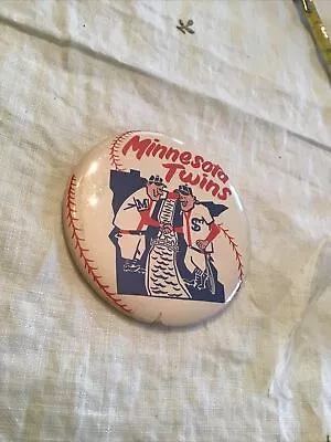 Rare Vintage 1965 Minnesota Twins Baseball MLB Button Pin Back Minnie Paul 3.5” • $25