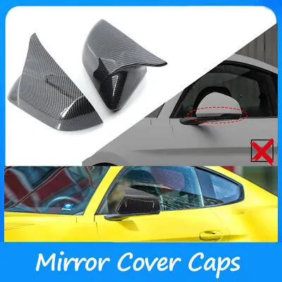 2Pcs For 2015-2022 Mustang Carbon Fiber Rearview Side Mirror Caps 2015-2022 US • $28.99