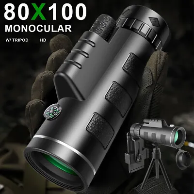 3000m Day 80x100 HD Monocular Starscope Monocular Telescope BAK4 Camp Binoculars • $18.99