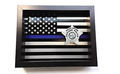 Police Chicago Metal Flag Shadow Box • $104.95