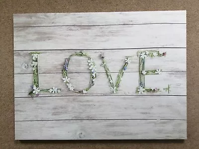 LOVE Floral Canvas Wall Art LARGE Canvas 77cm X 57cm  • £30