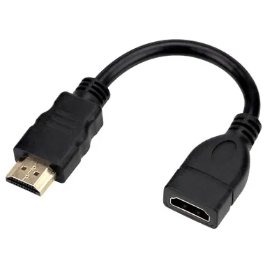 £2.98 • Buy 15cm HDMI Short Male To Female Converter Extension Adapter Cable 4K Fire TV