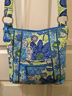 Vera Bradley Doodle Daisy Blue Green Floral Crossbody Bag • $19.99