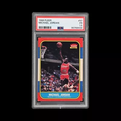 1986 Fleer Basketball #57 Michael Jordan Rookie RC PSA 1.5 Fair Was A BGS 2.5 • $1625
