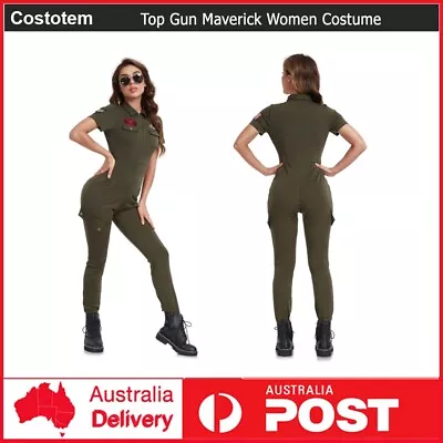 Women Movie Top Gun Maverick Cosplay Costume Pilot Flight Jumpsuit Party Glasses • $46.89